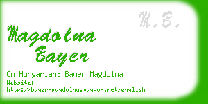 magdolna bayer business card